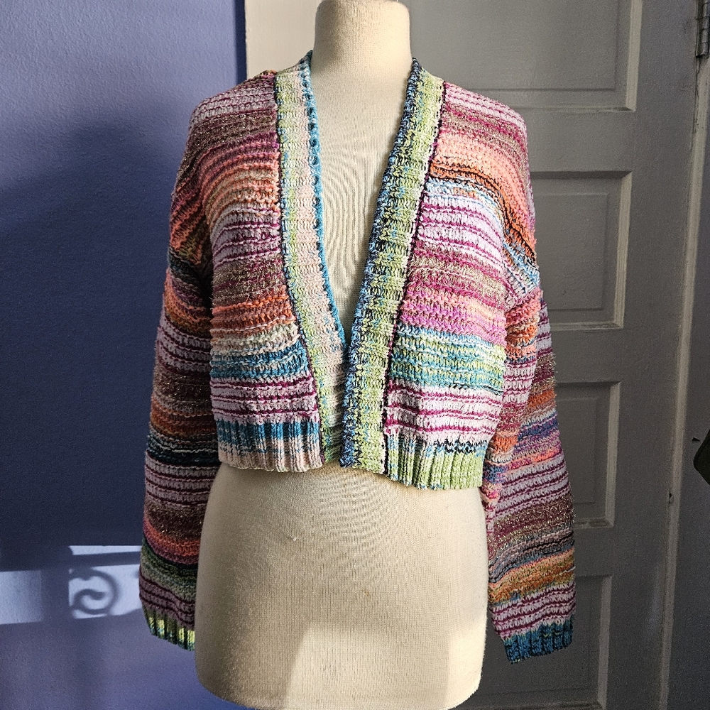 Wild Fable Long Sleeve Multicolor Knit Cardigan